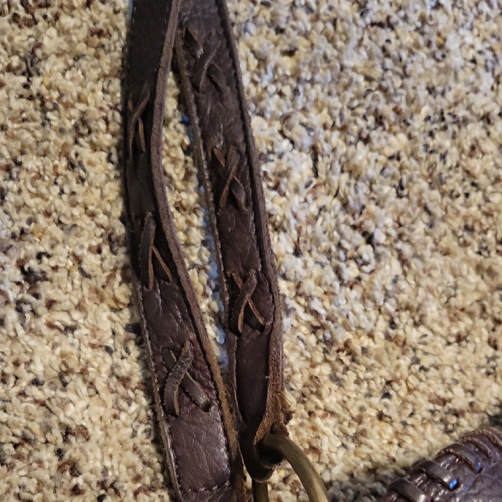 STS Ranchwear Dark Brown Leather Shoulder Bag with Brass Studs - Picture 2 of 5